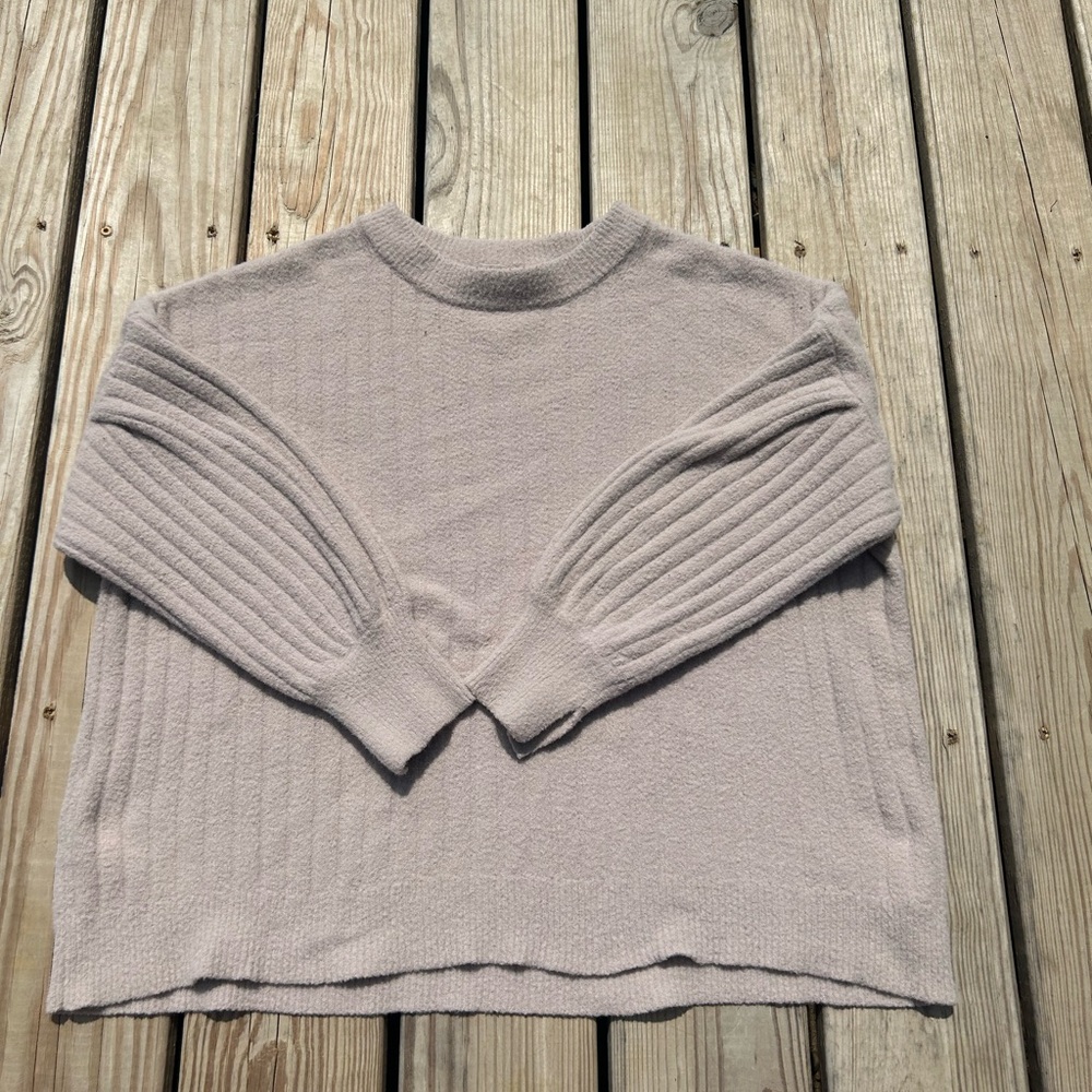 Aerie Sz M Womens Comfy Beige Chunky Sweater Super Soft Cozy